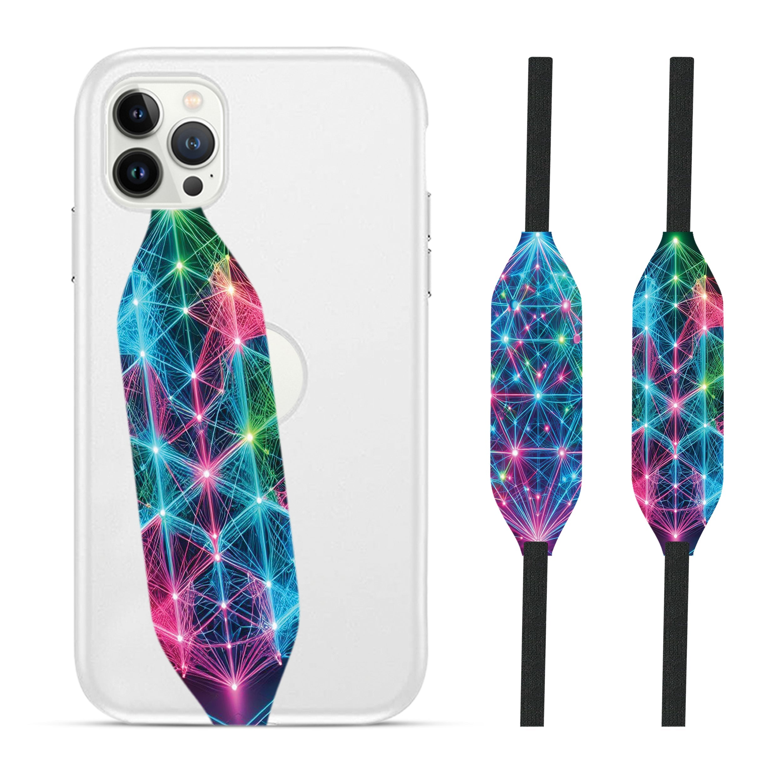 neon reflections iPhone cover with Strap - Switch Bands