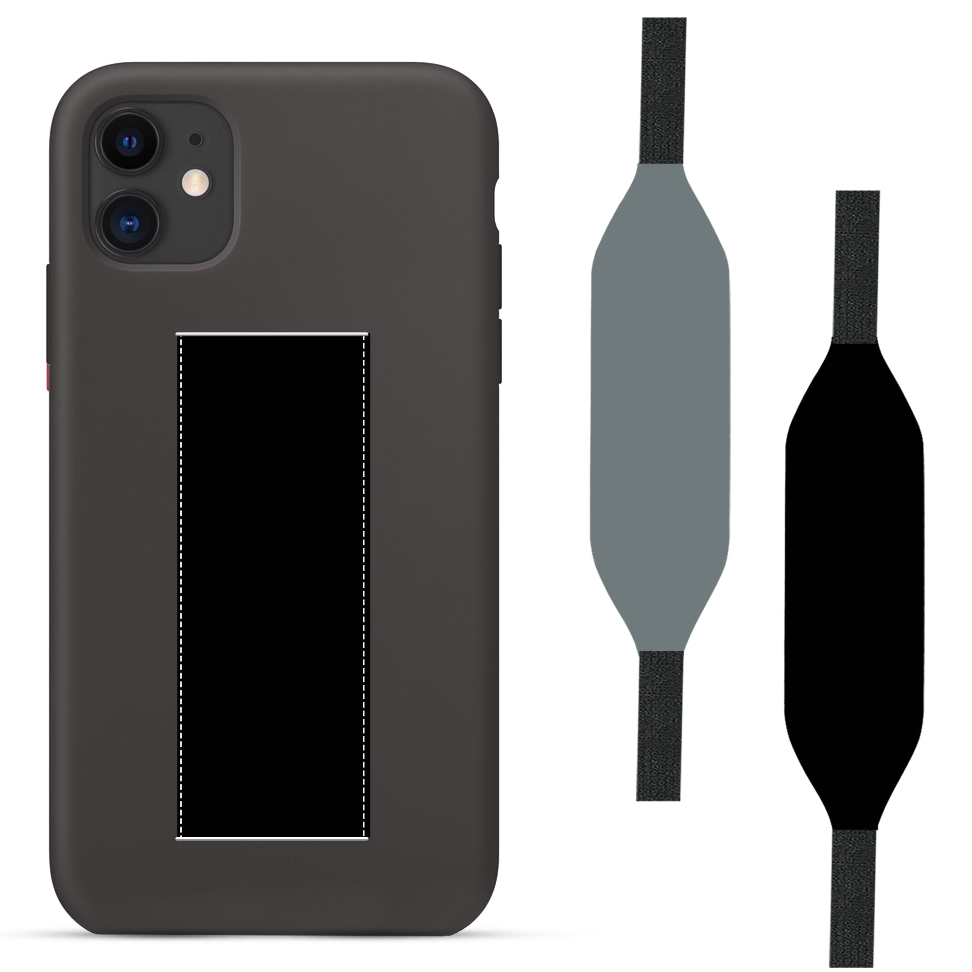 Switch Bands iPhone 11 Case with Strap - black and grey with black
