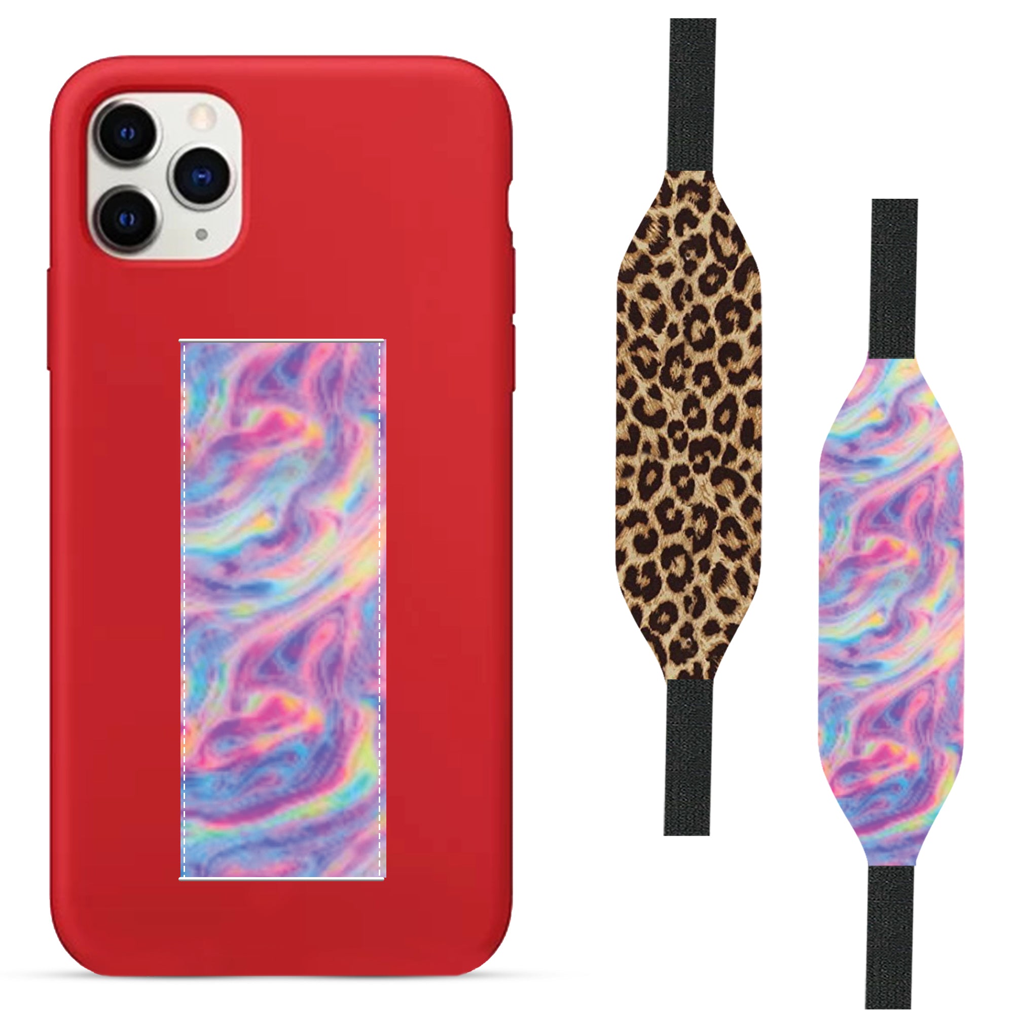 Red iPhone case with leopards strap - Switch Bands