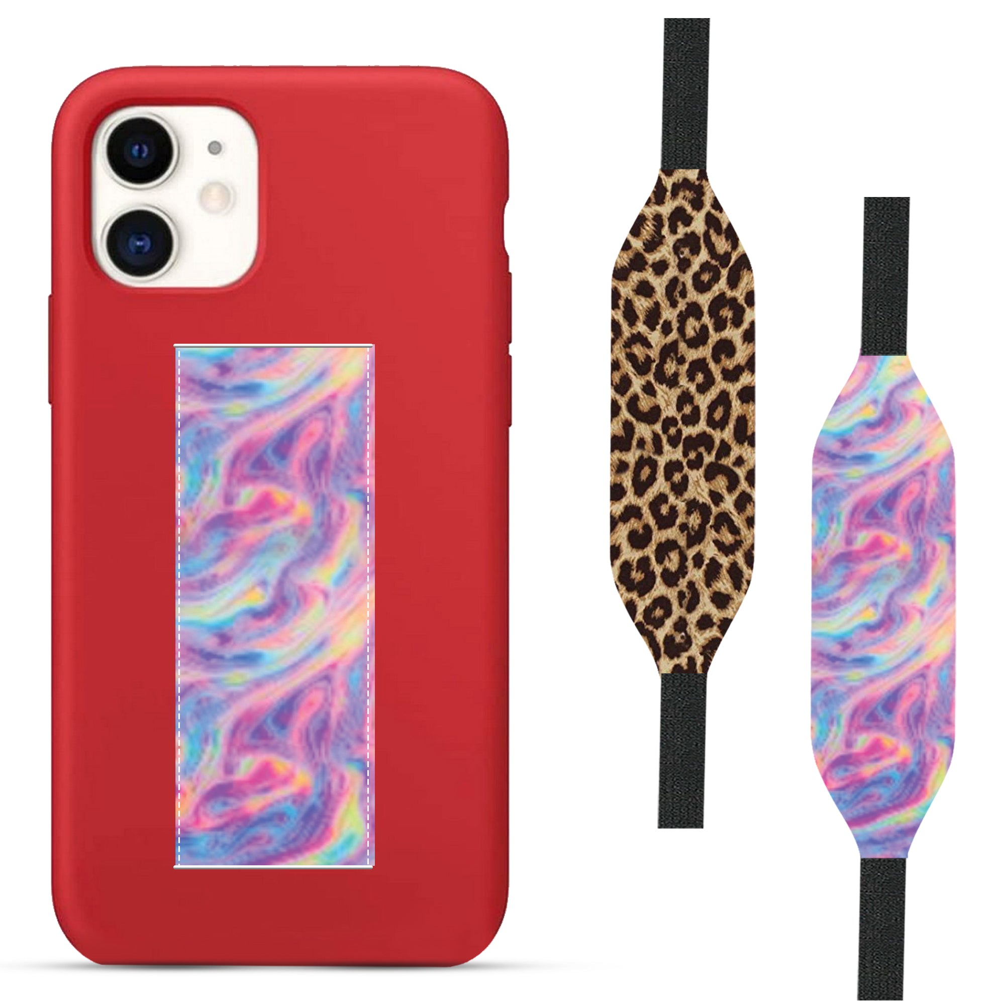 Red iPhone case with leopards strap - Switch Bands