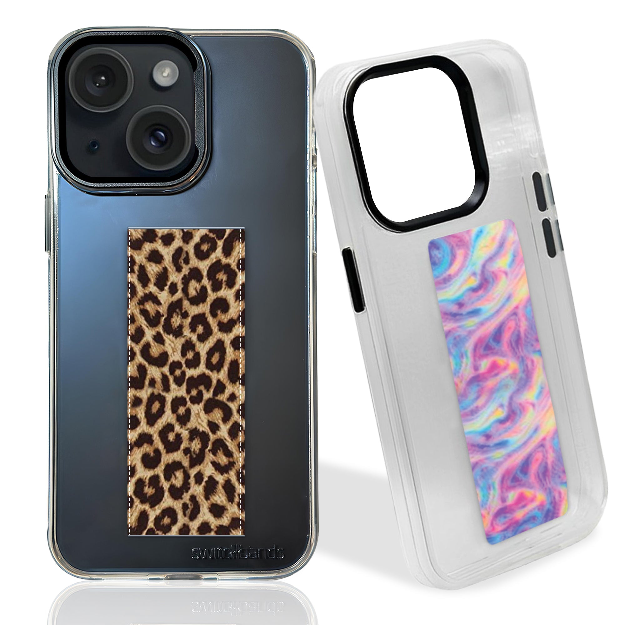 leopards and pink tie dye Strap case iPhone - Switch Bands