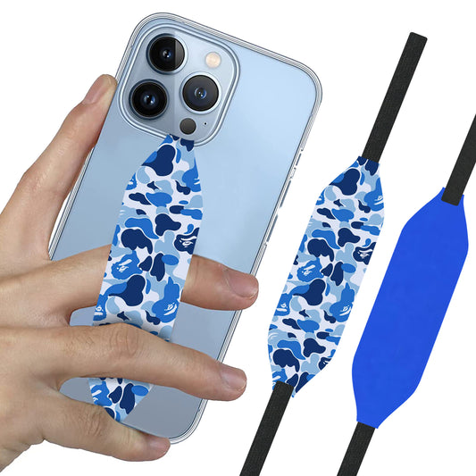 Universal Custom  Phone Grip Strap For Phone Cases As Phone Loop Holder, Phone Charms - Blue & Cobalt Blue