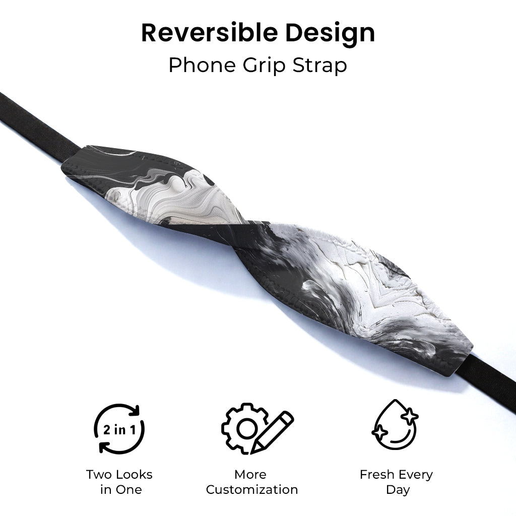 Black Splatter Phone Grip Strap | Adhesive-Free | Switchbands