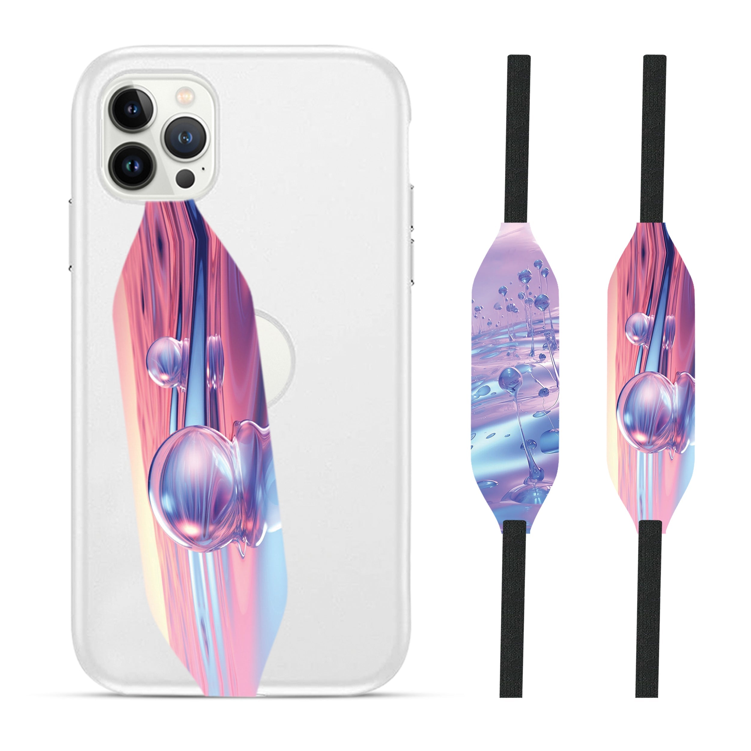 pink chrome iPhone cover with strap - switch bands