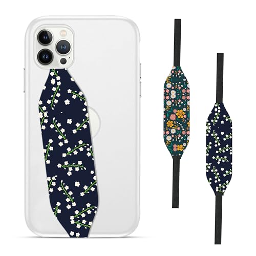 White flower pattern Phone Grip - Switch Bands 