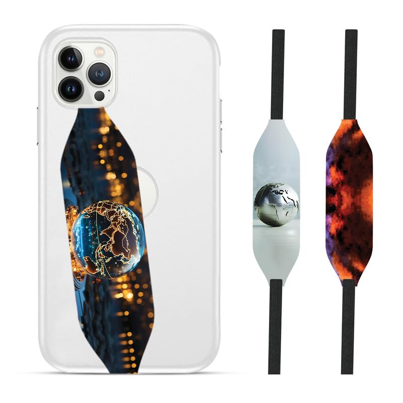 Planet earth illustration Phone Grip Holder - Switch Bands
