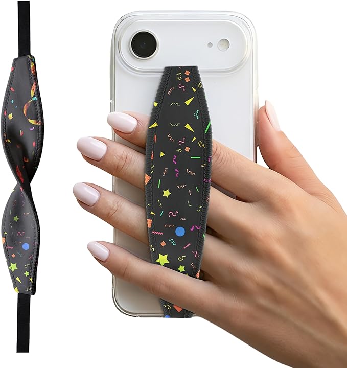 Universal Phone Grip Strap - Tidepool Rave Confetti