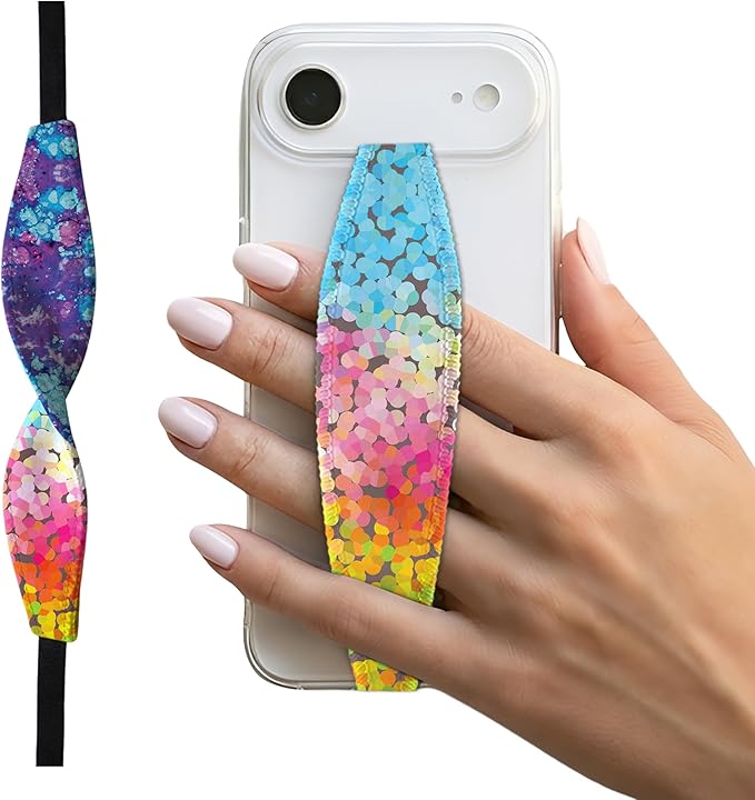 Universal Phone Grip Strap - Tidepool Rave Confetti
