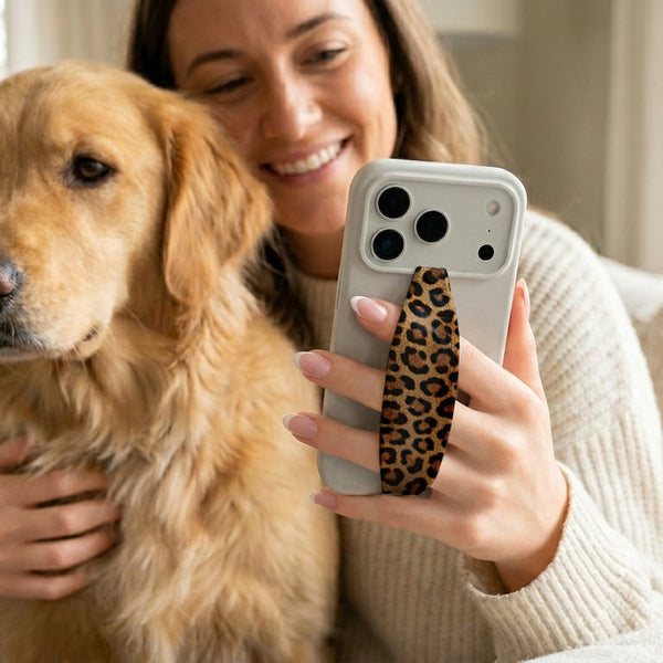 Vegan Leopard Phone Grip Strap | Adhesive-Free | Switchbands