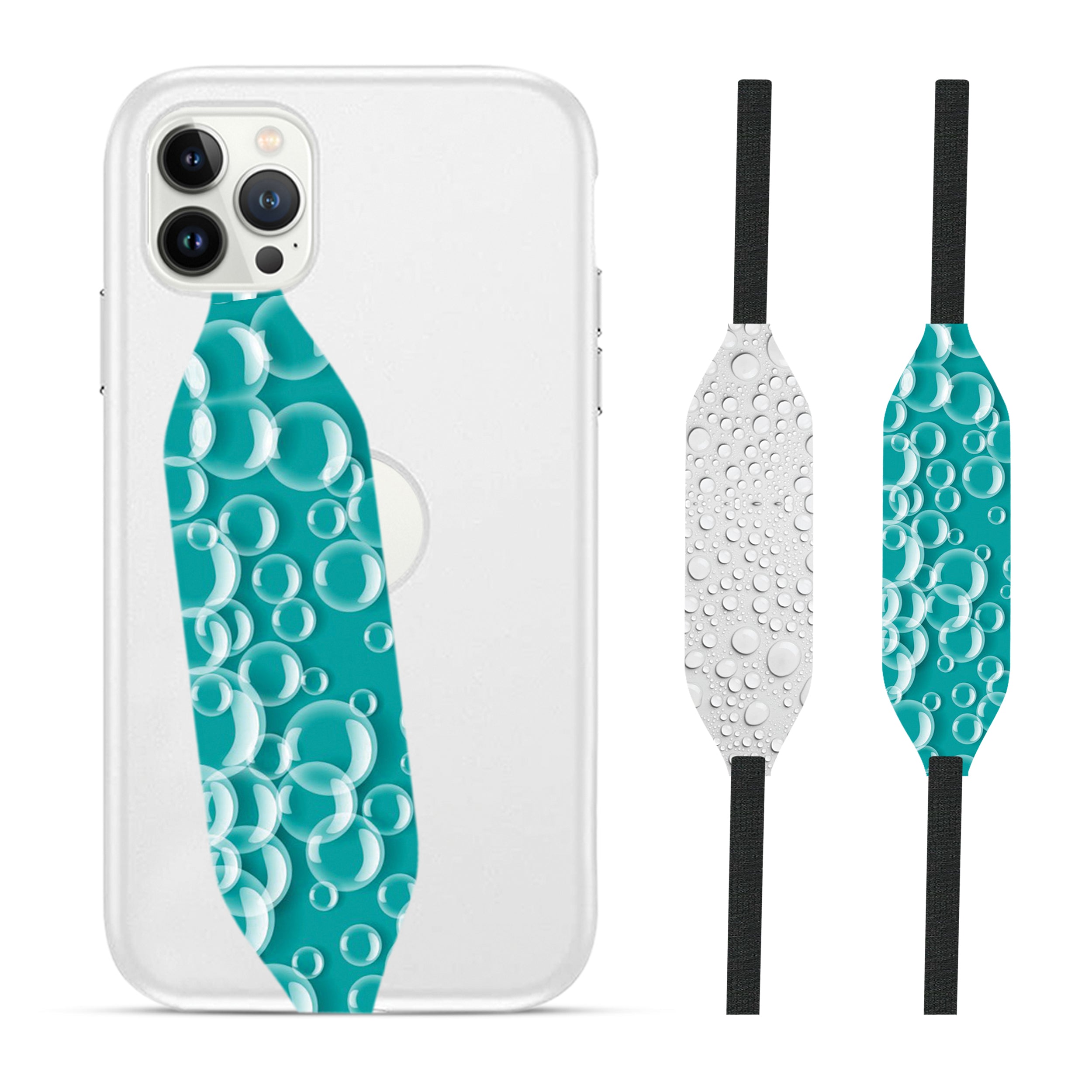 Bubbles iPhone cover with strap - switch bands 