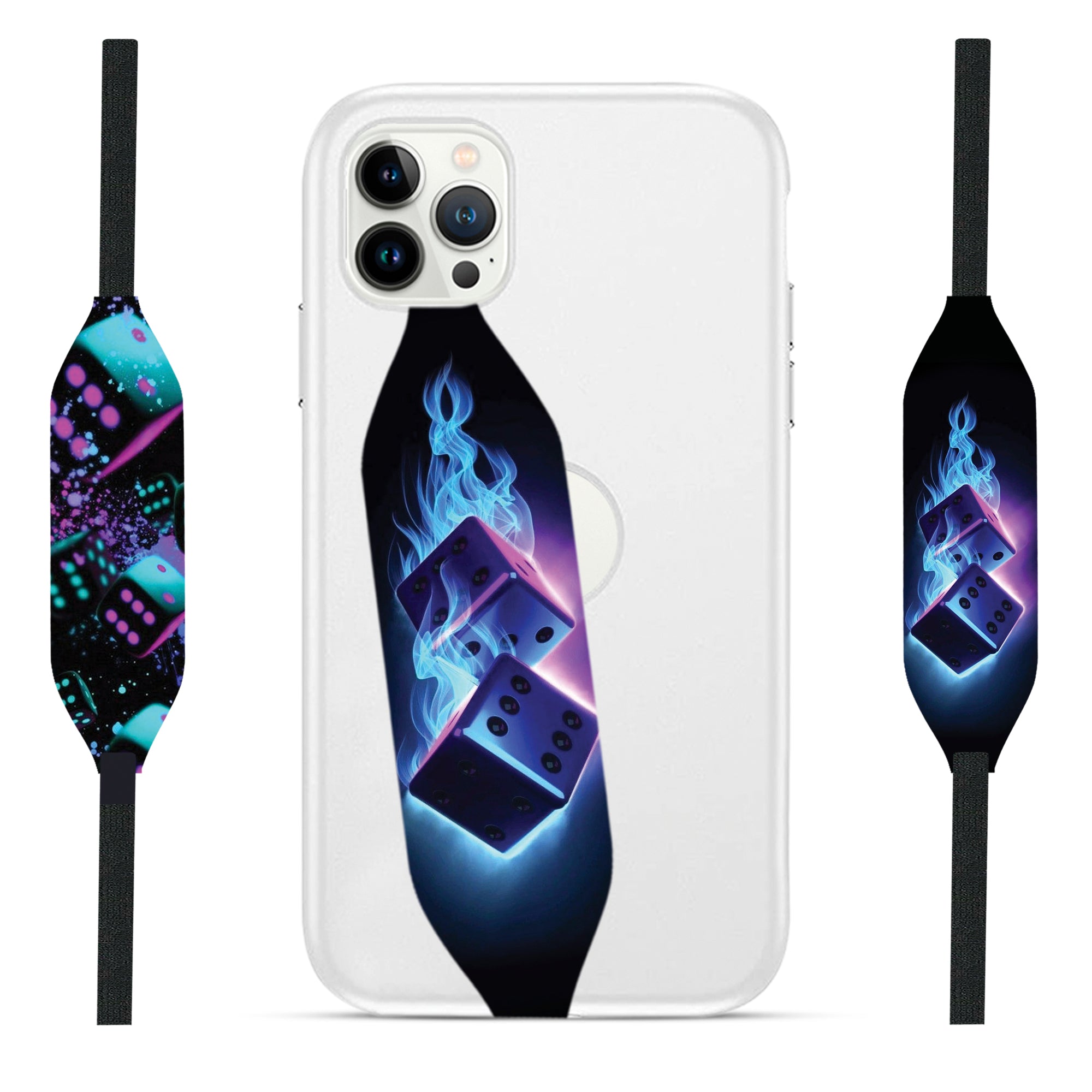 Glowing Dice Neon Phone Case with Strap - Switch Bands 
