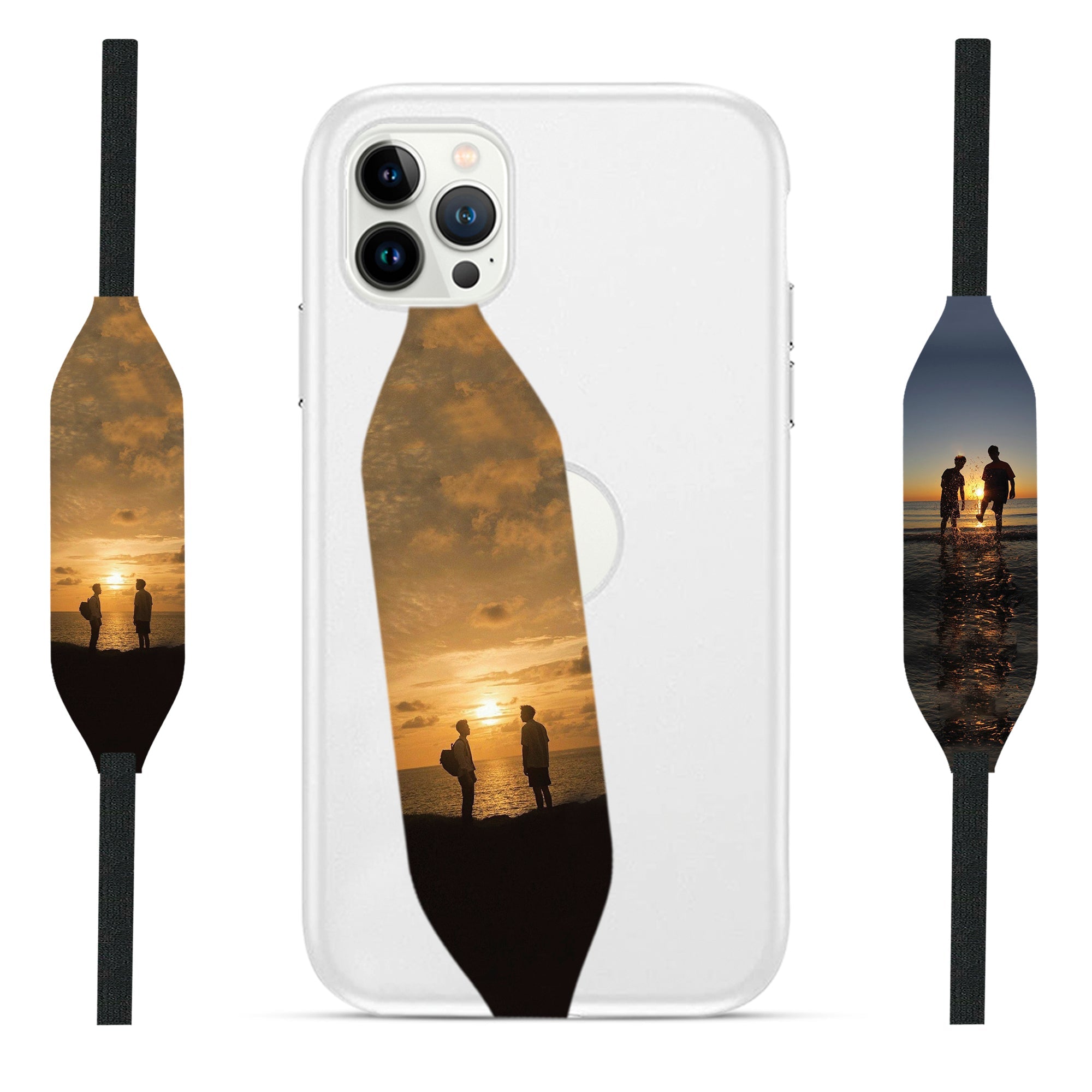 Two Best Friends enjoy the sunset view iPhone Case with Strap - Switch Bands 