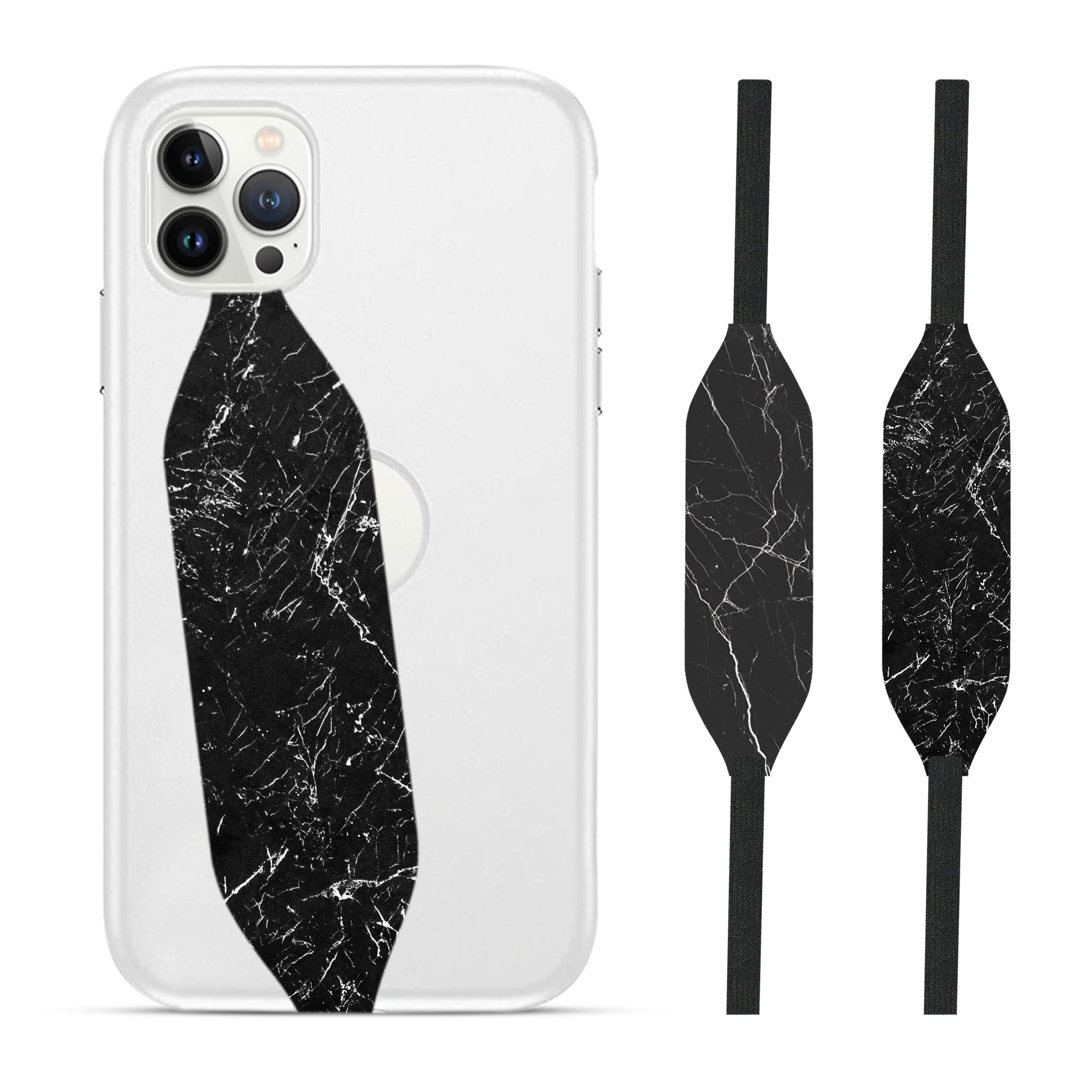 Black Marble iPhone Wrist Strap - switch bands 