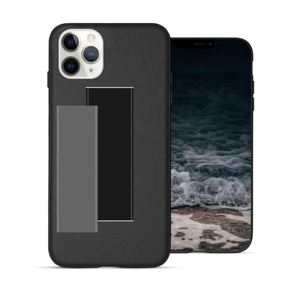 Finger Loop Phone Case For iPhone 11 Pro Max White With Black & Grey Strap
