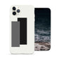 Finger Loop Phone Case For iPhone 12 Pro Max White With Black & Grey Strap