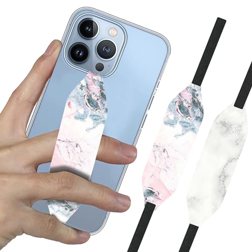 Blue White Marble Phone grip strap - Switch Bands 
