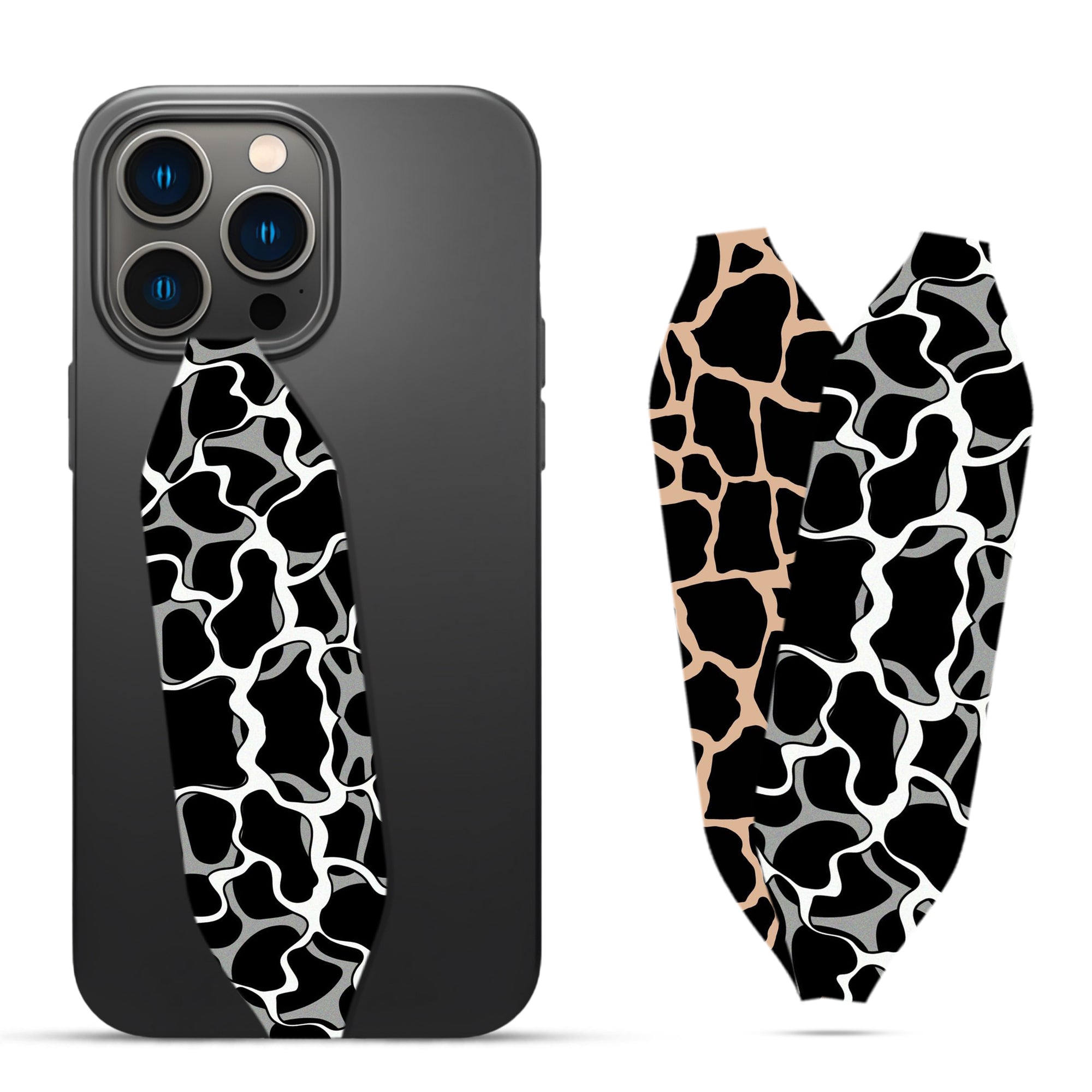Black and white wave ripple pattern loop strap - Switch Bands 