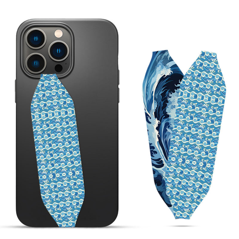 Sea waves hand-drawn pattern Phone Case With Strap - Switch Bands 