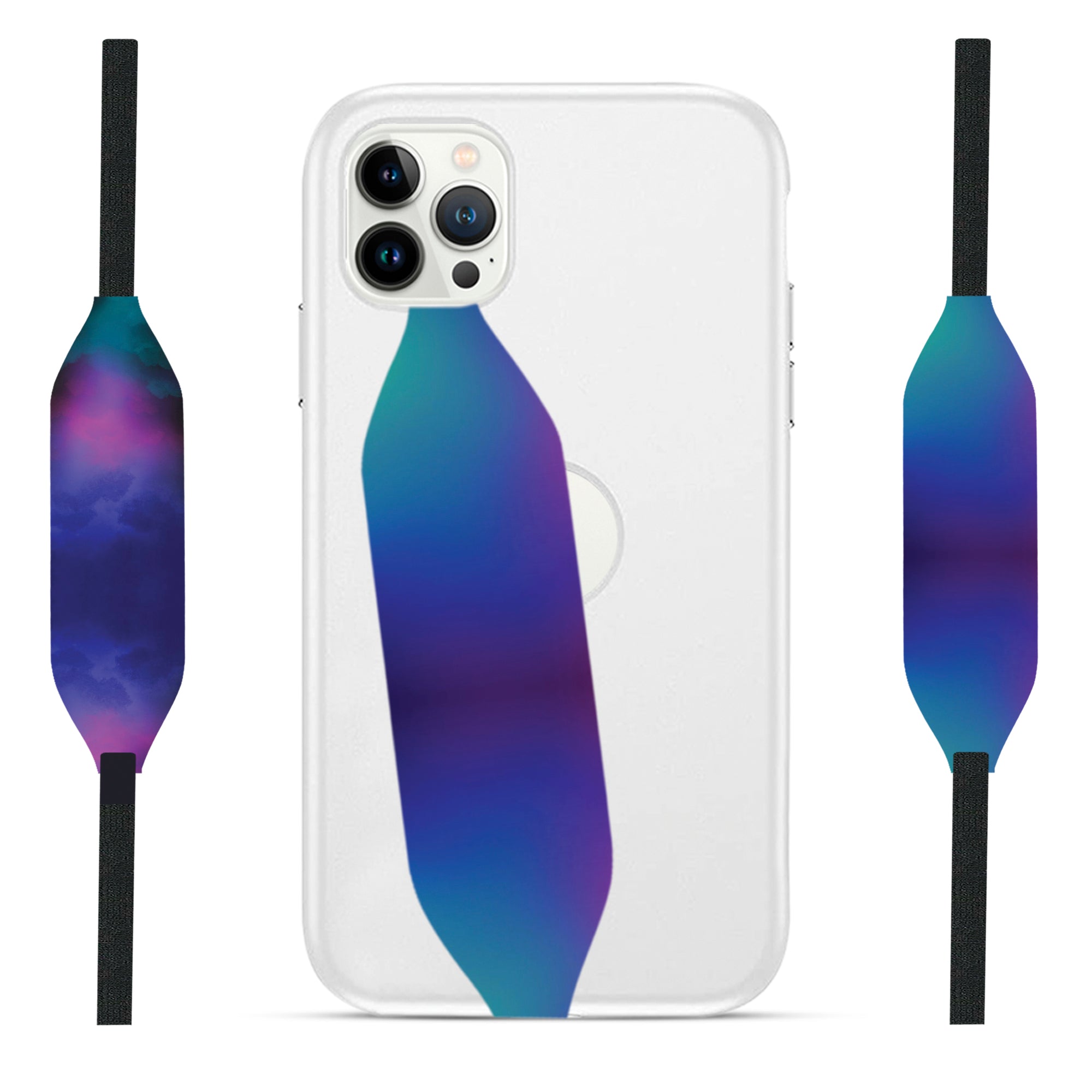 Blue Radial Gradient Phone Case with Strap - Switch Bands 