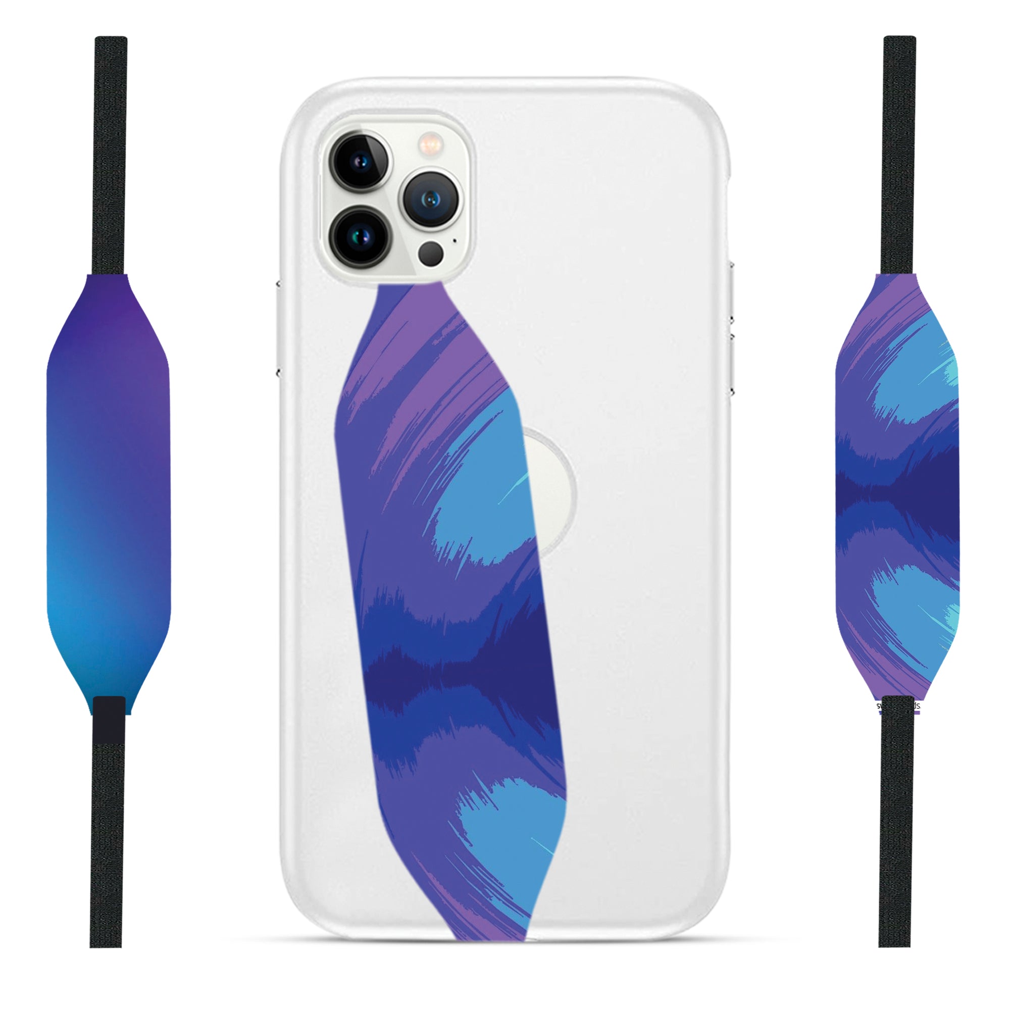 Blue Radial Gradient Phone Case with Strap - Switch Bands 