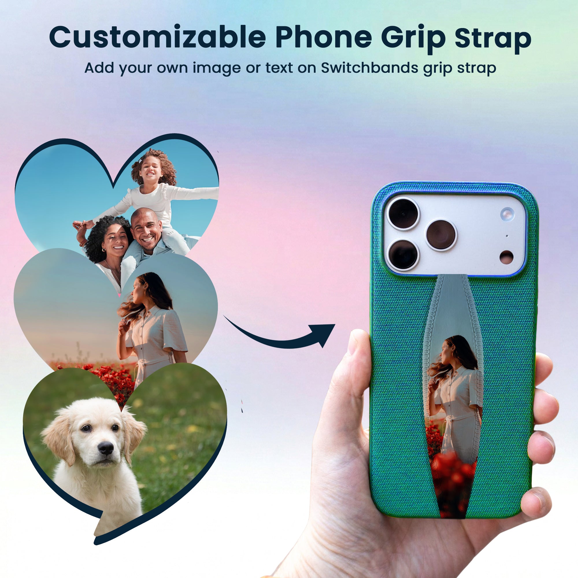 Metallic Rose Phone Grip Strap | Adhesive-Free | Switchbands