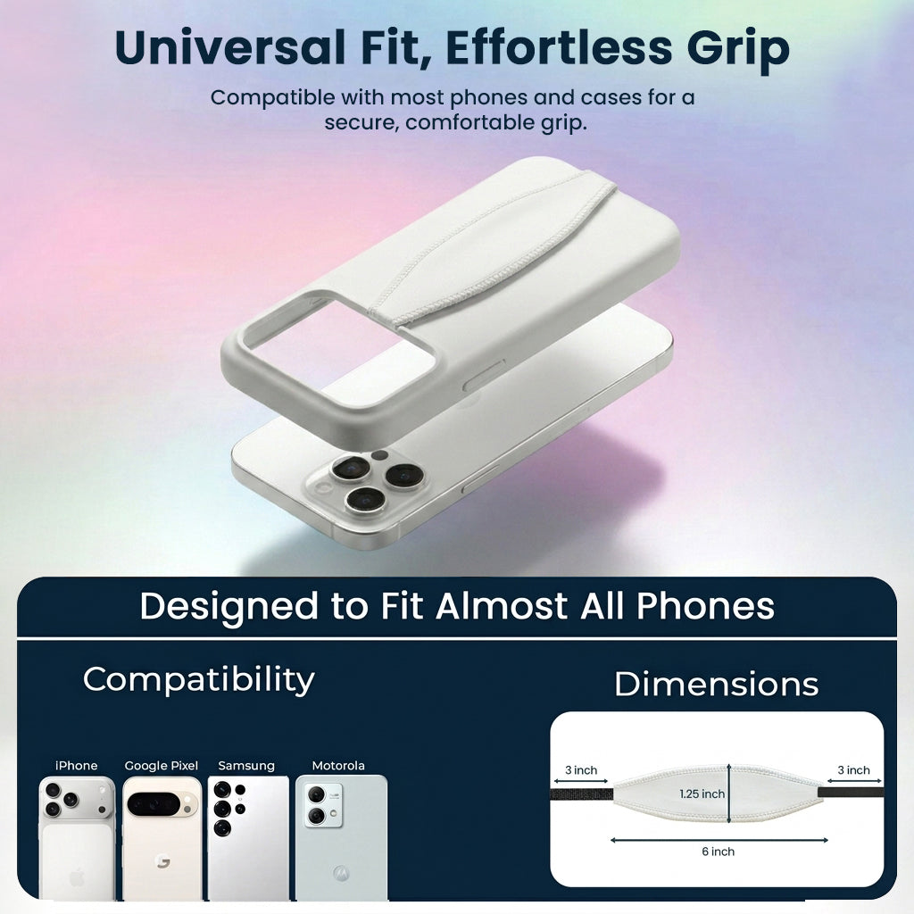 Metallic Black Phone Grip Strap | Adhesive-Free | Switchbands