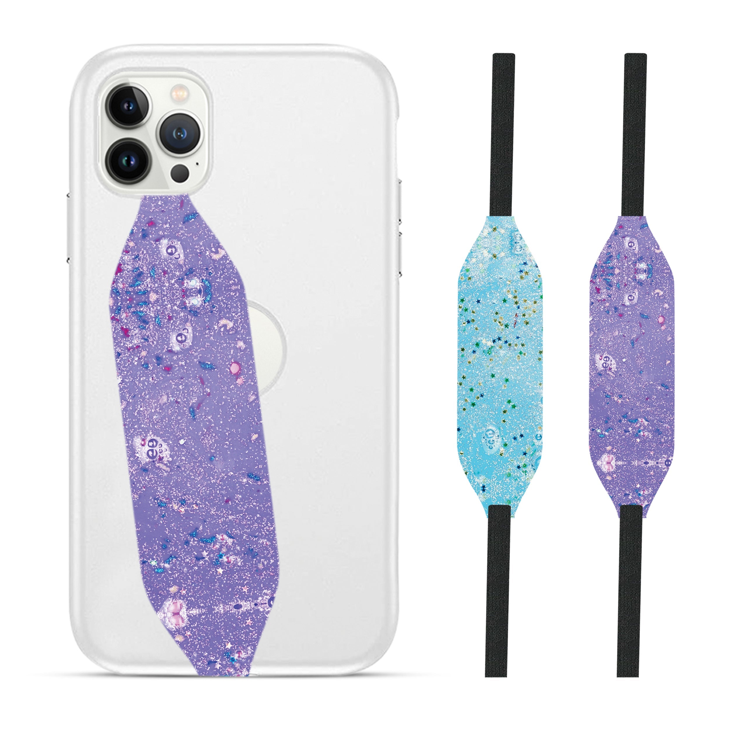 Blue liquid with colourful crumbs Strap loop - Switch Bands 