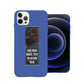 Finger Loop Phone Case For iPhone 11 Pro Blue With Black & Grey Strap