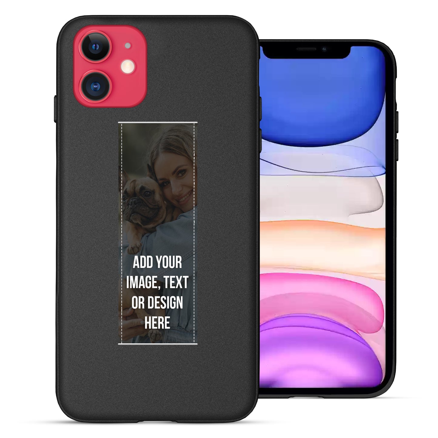 Finger Loop Phone Case For iPhone 11 White With Custom Strap
