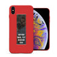 Finger Loop Phone Case For iPhone XS Max Red With Black & Grey Strap