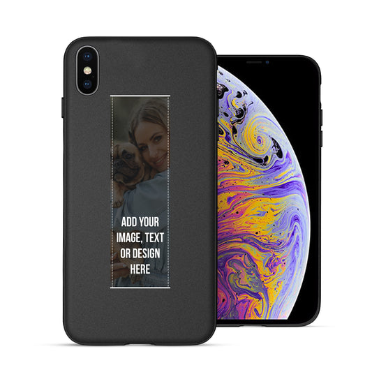 Finger Loop Phone Case For iPhone X  Black With Custom Strap