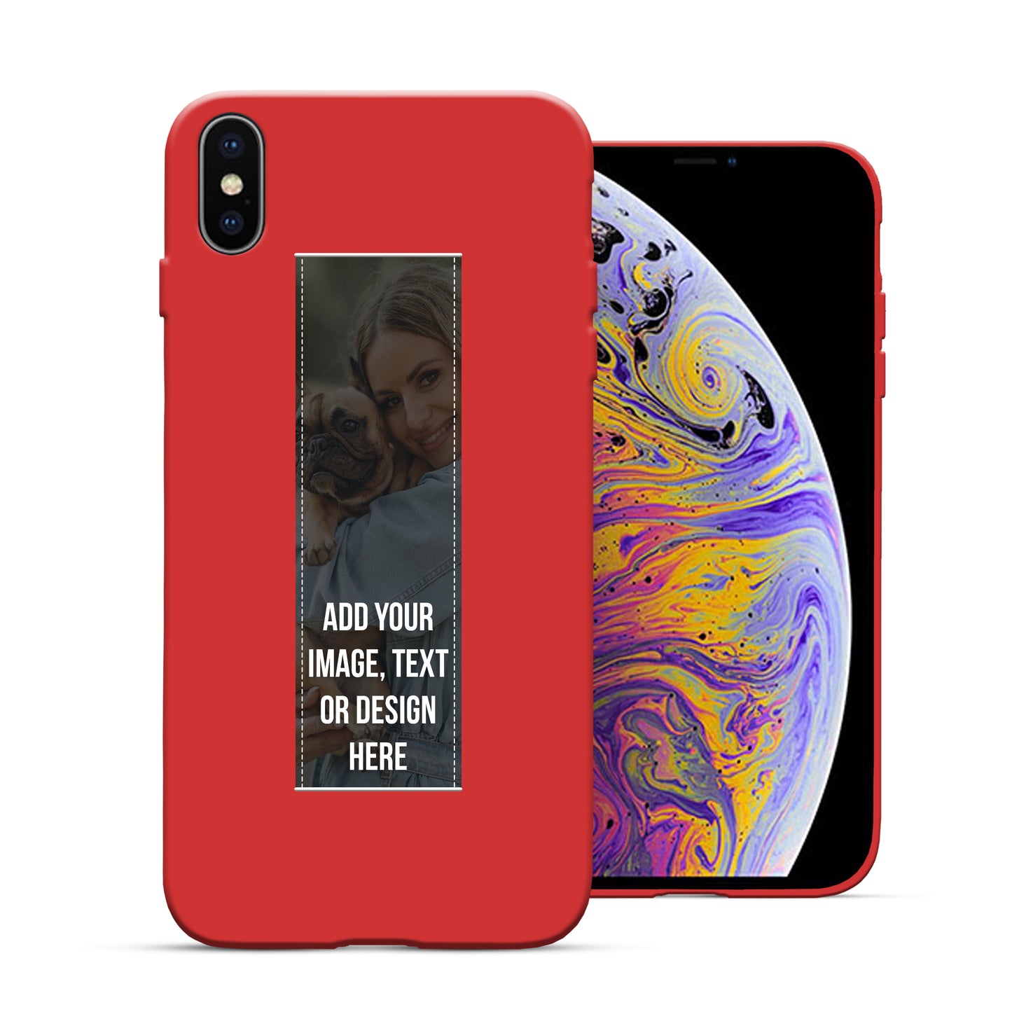 Finger Loop Phone Case For iPhone XS Max Black With Custom Strap