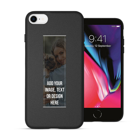 Finger Loop Phone Case For iPhone SE 2020 Black With Custom Strap