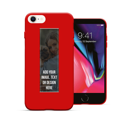 Finger Loop Phone Case For iPhone SE 2020 Red With Custom Strap