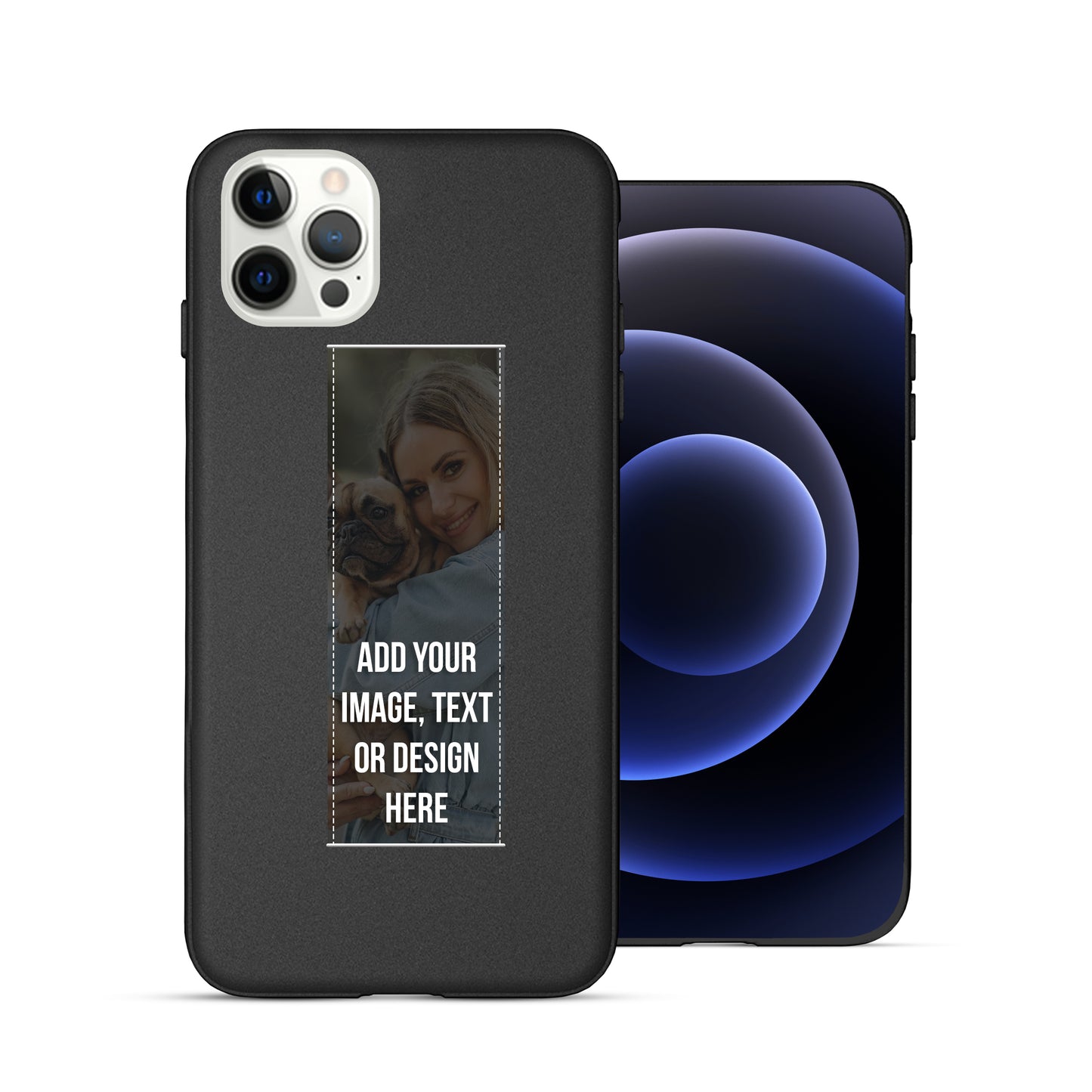 Finger Loop Phone Case For iPhone 11 Pro Black With Custom Strap