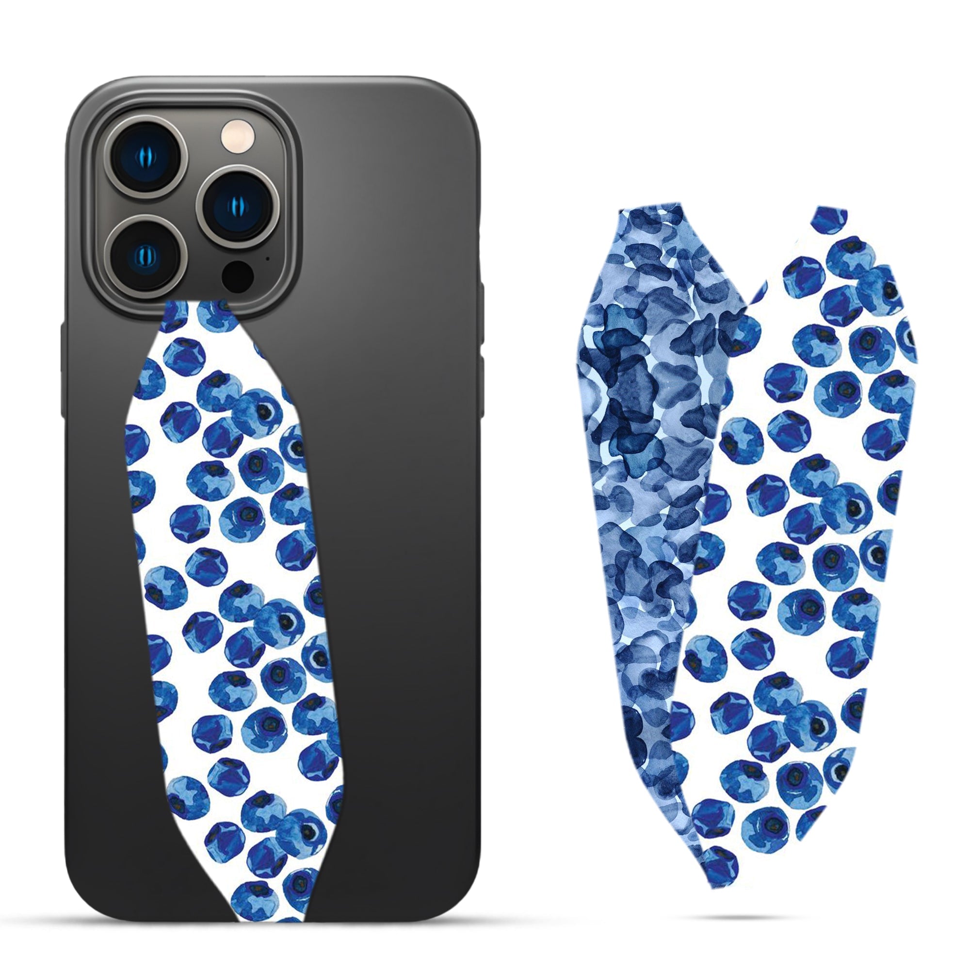 Blueberry print strap loop - switch bands 