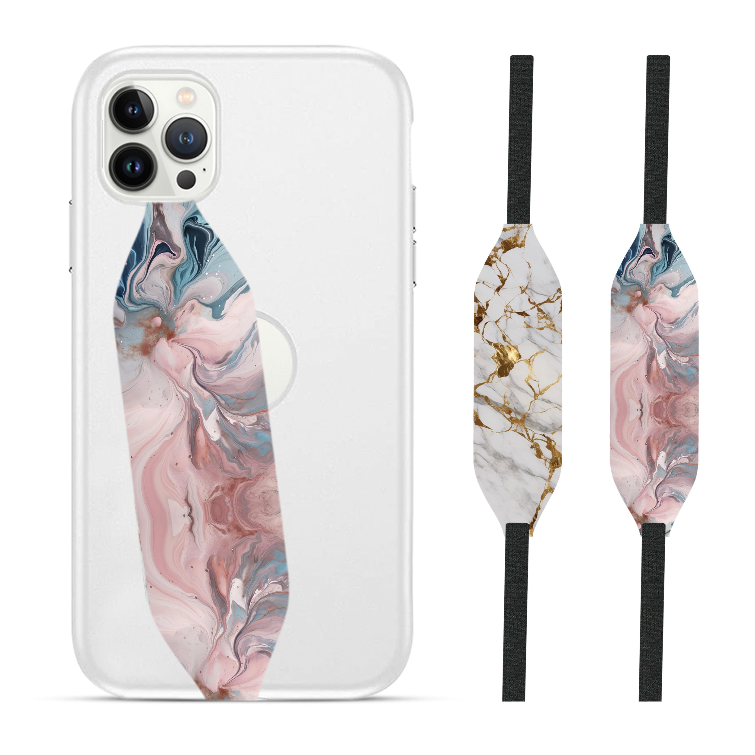 Dove Marble iPhone Wrist Strap - switch bands 
