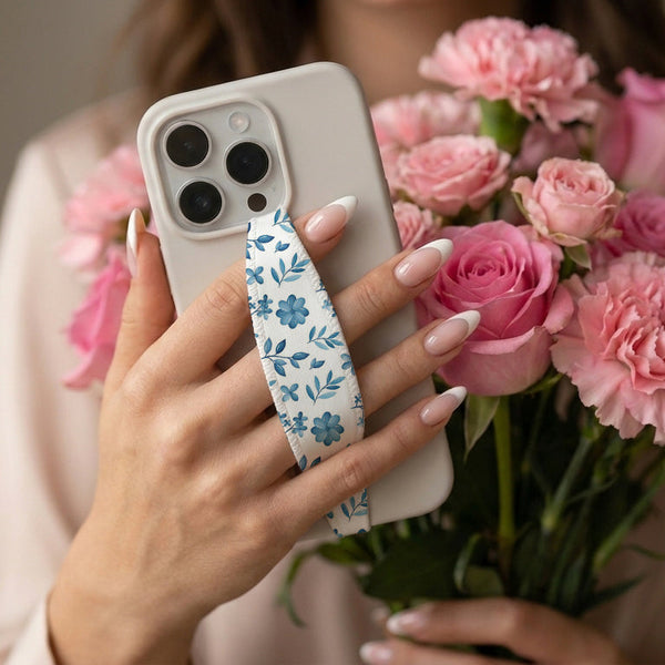 Blue Ditsy Phone Grip Strap | Adhesive-Free | Switchbands