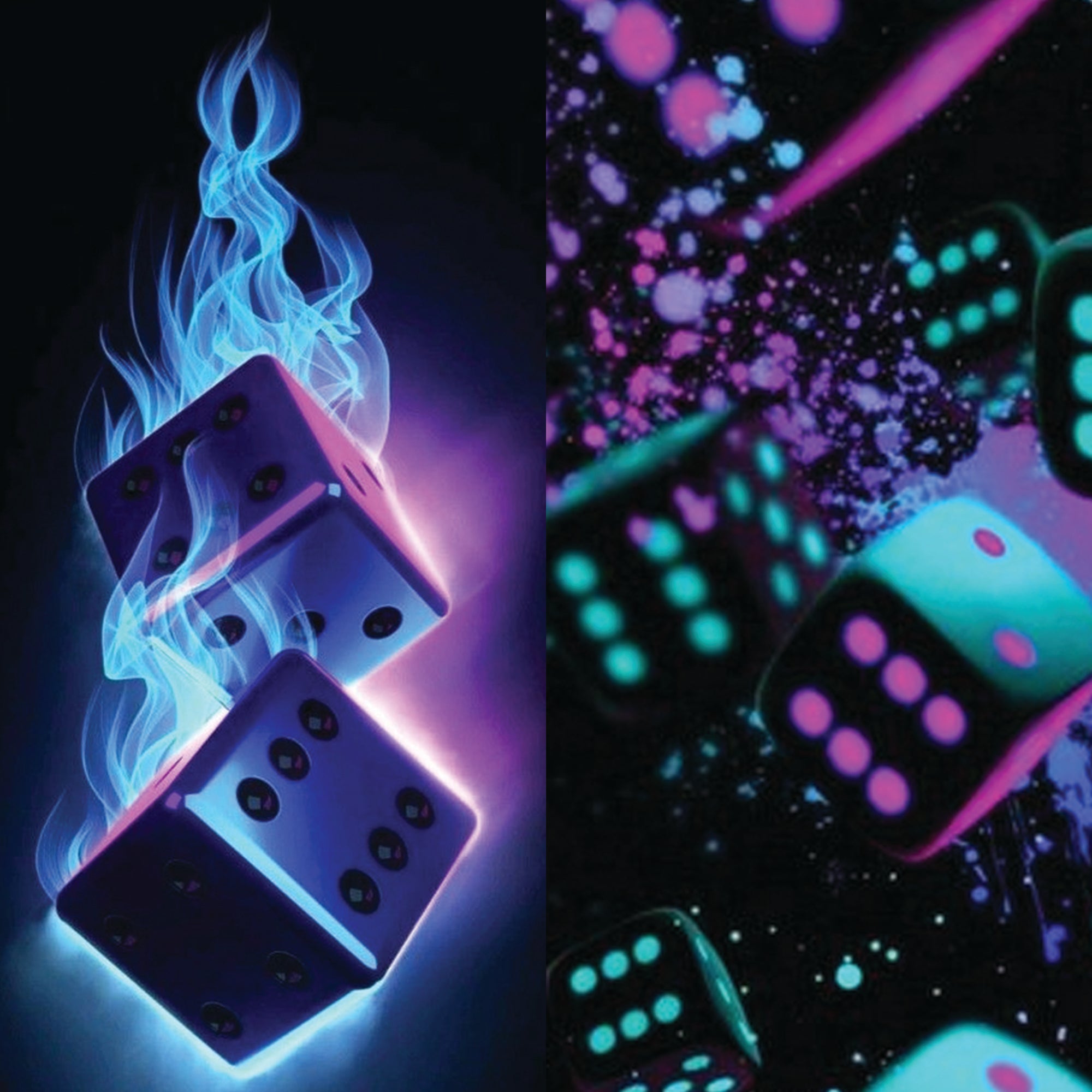 Glowing Dice Neon Phone Case with Strap - Switch Bands 