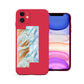 Finger Loop Phone Case For iPhone 11 White With Leopard & Pink Tie Dye Strap
