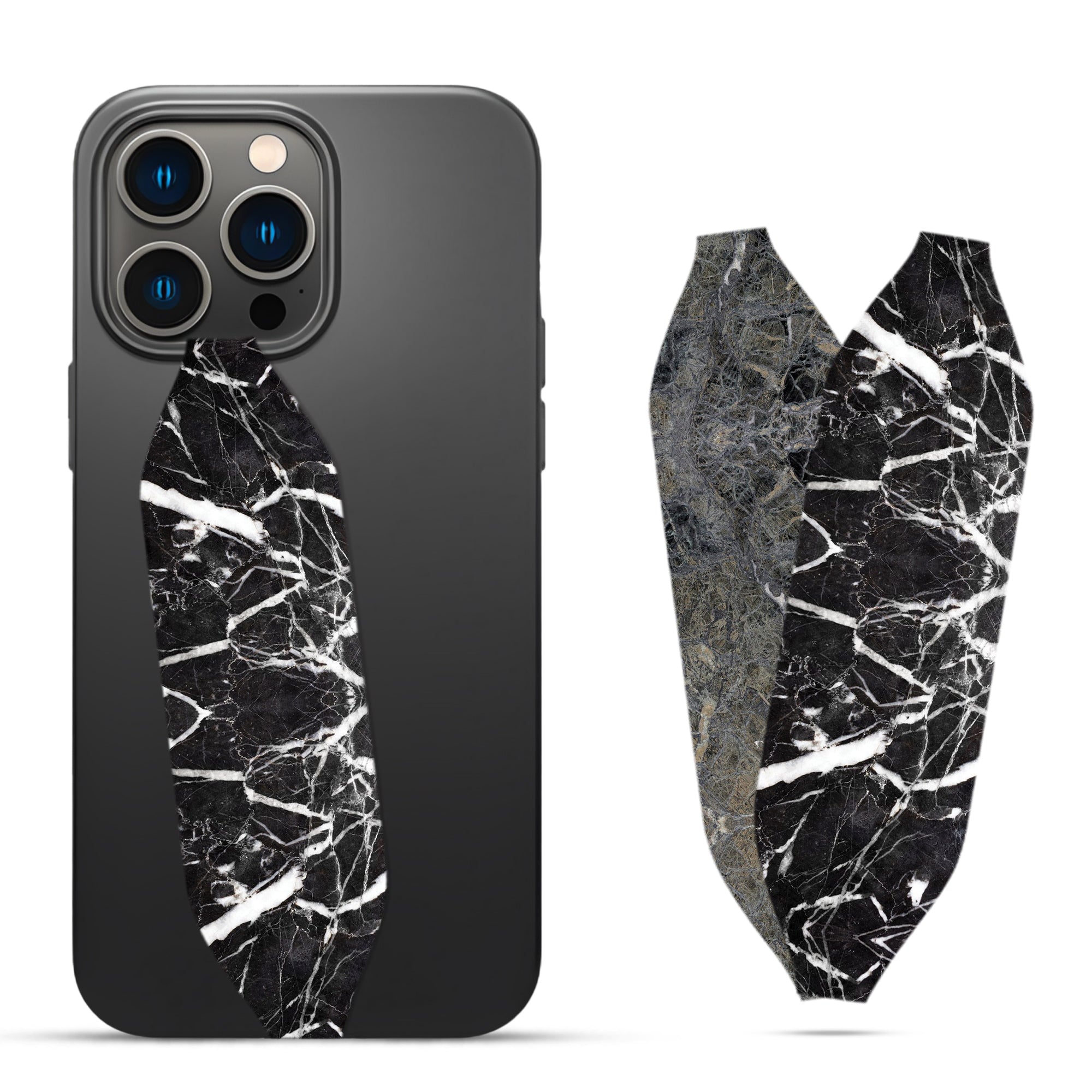 Black and White Marble Pattern Phone grip strap - Switch Bands 