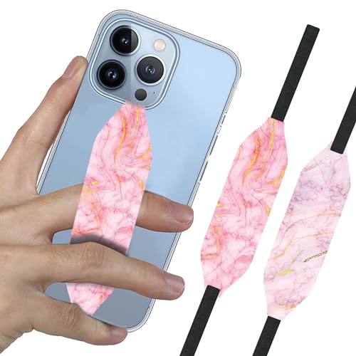 Hard Pink Marble Phone Gripper - Switch Bands 