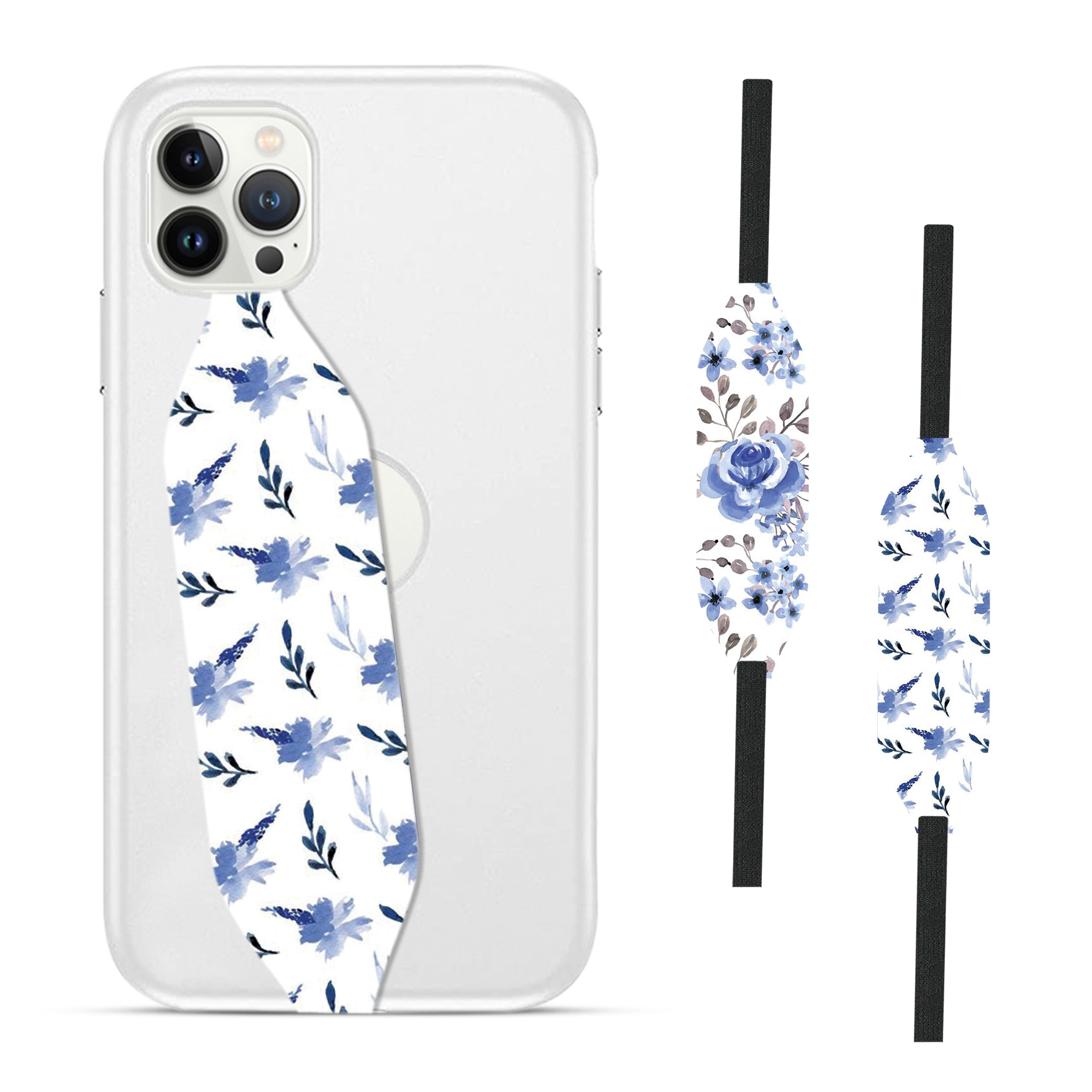 Blue Floral Pattern Strap Loop - Switch Bands 