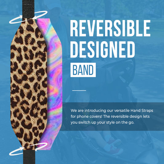 Switchbands Universal Stretchable Phone Hand Straps And Finger Loop For Phone Cases - Leopard & Pink Tie dye