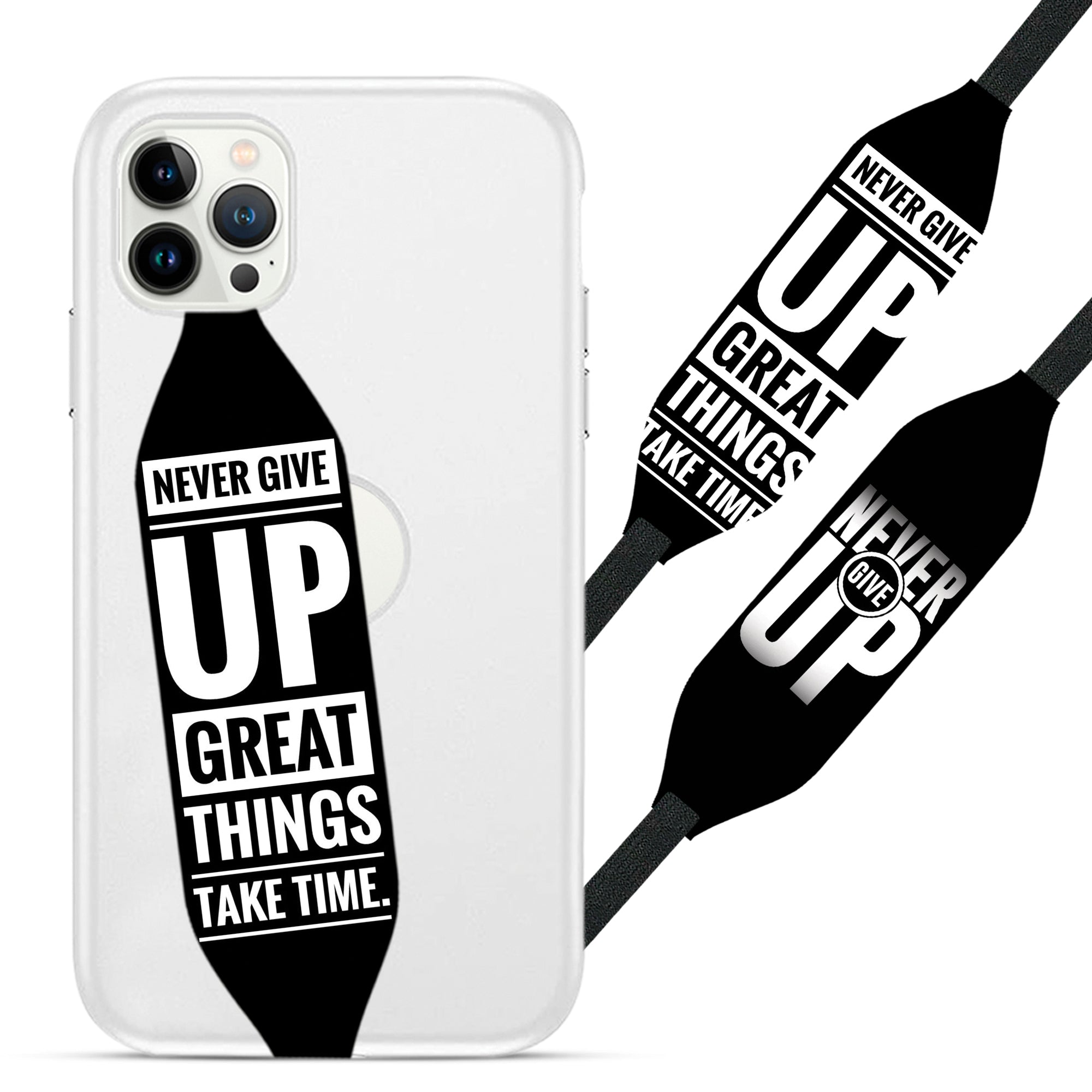 Never give up Cell Phone Strap - Switch Bands 
