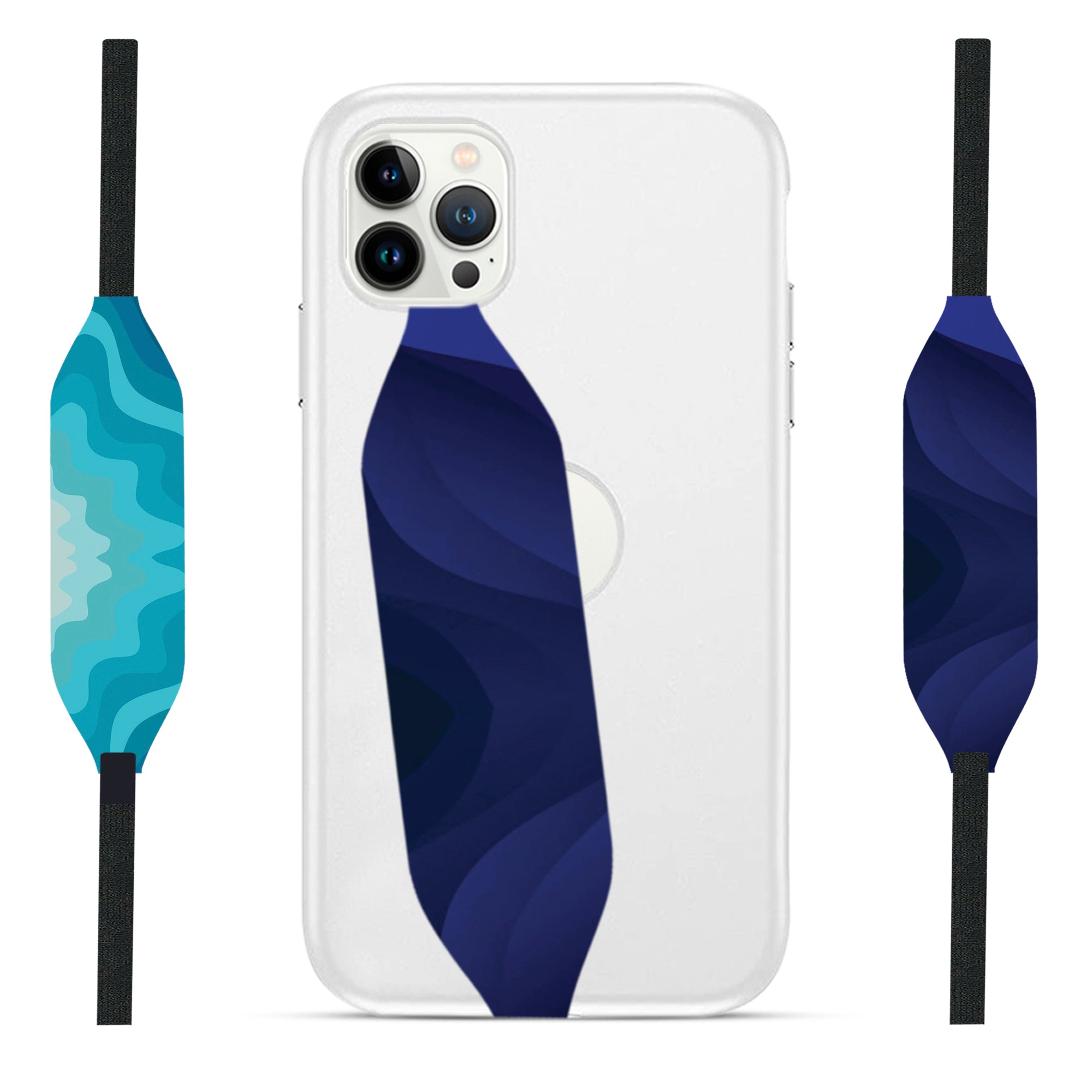 Dark Blue Vector Art Phone Case with Strap - Switch Bands 