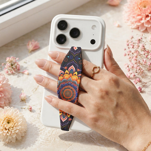 Magenta Mandala Phone Grip Strap | Adhesive-Free | Switchbands