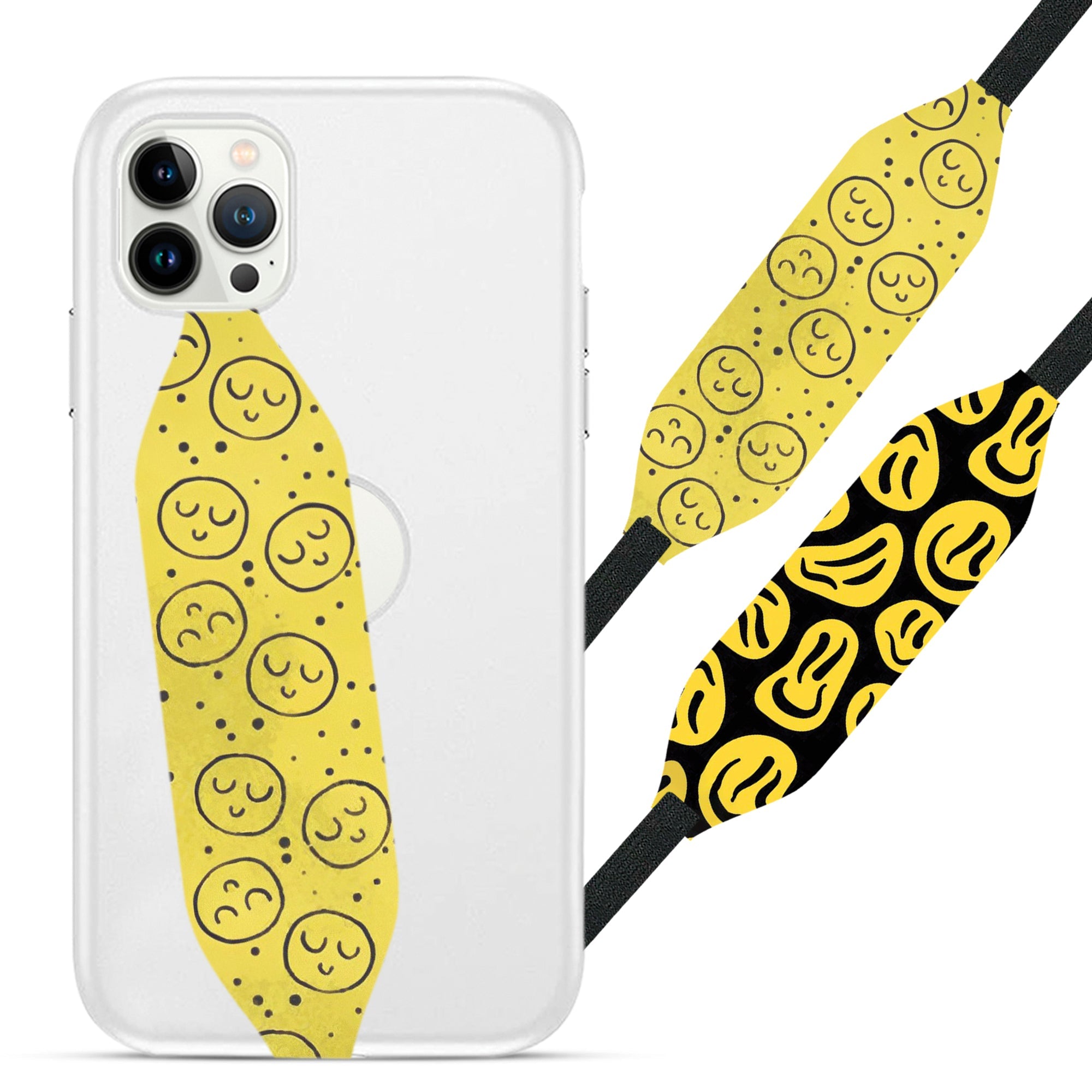 Yellow Smiley Toon Art Strap loop - Switch Bands 
