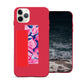 Finger Loop Phone Case For iPhone 11 Pro Max Red With Colorful Wallpaper Strap