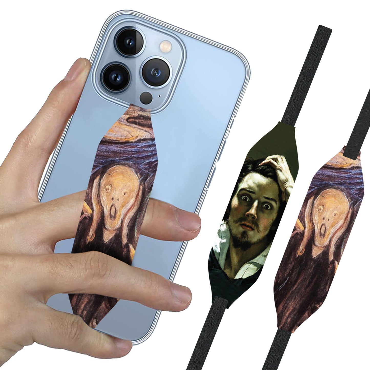 Switchbands Universal Stretchable Phone Hand Straps And Finger Loop For Phone Cases - Mona Lisa & Girl With Pearl Earring